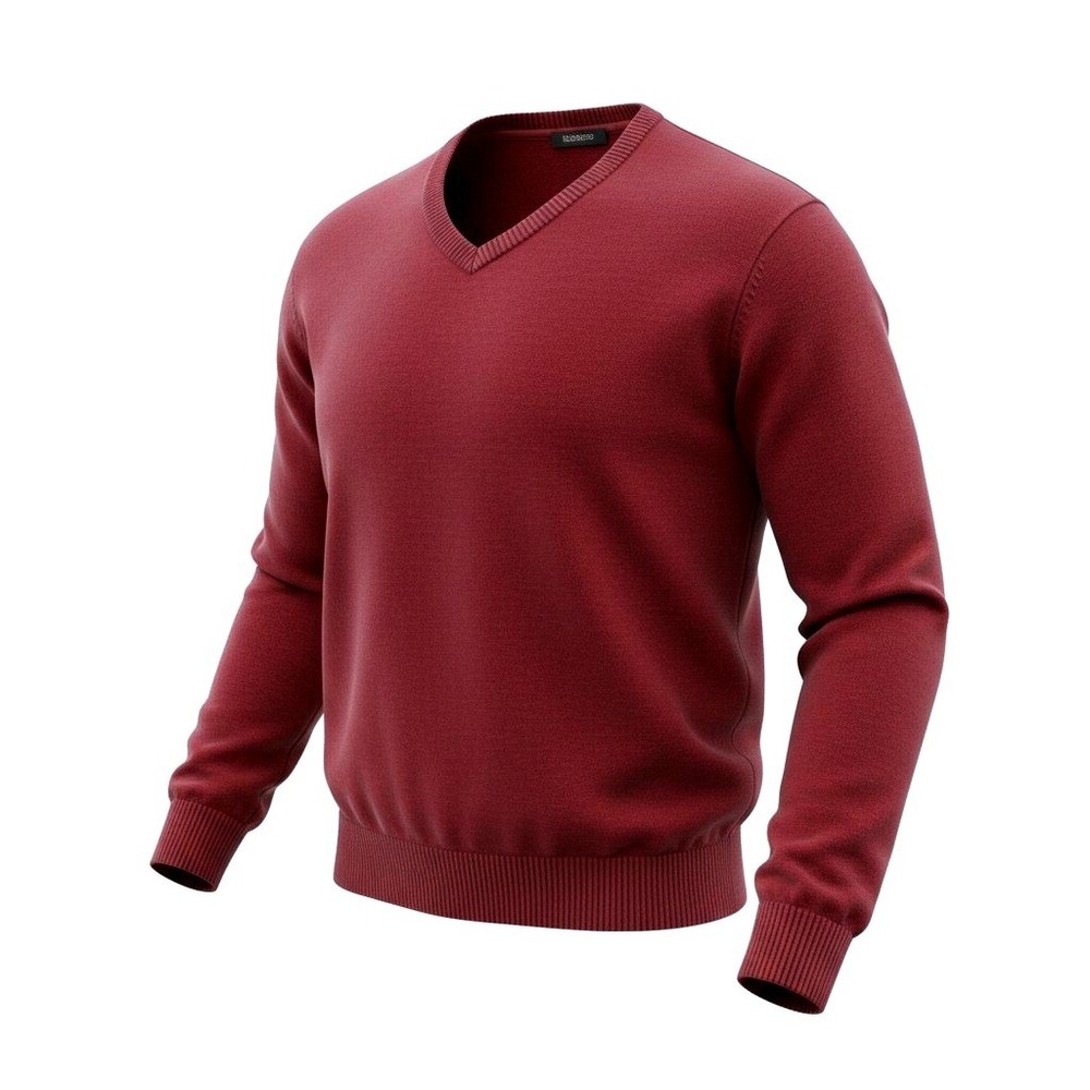 Jos. A. Bank V-Neck Sweater Mens Large Burgundy Pima Cotton Signature Collection